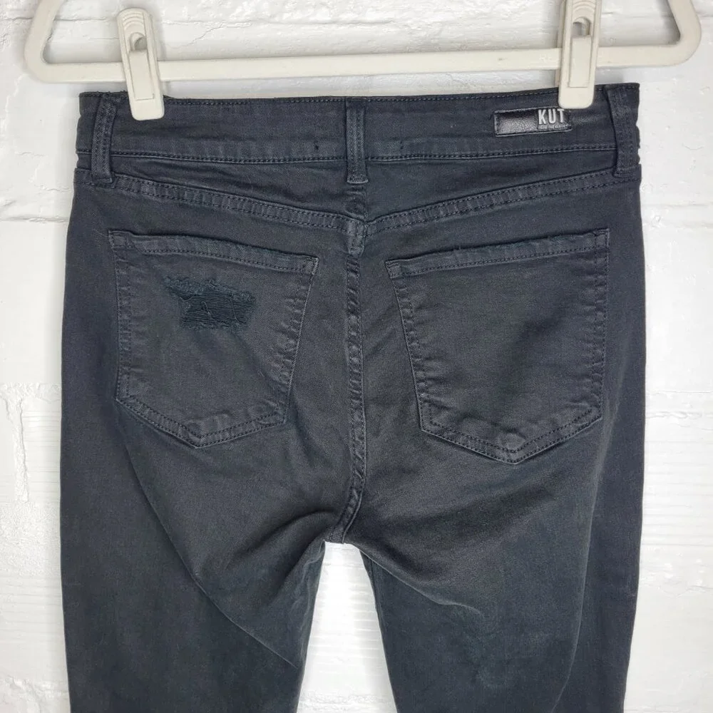 Kut From The Kloth Women's Size 6 Jeans Reese Fab Ab Ankle Straight Leg Black - Picture 4 of 9